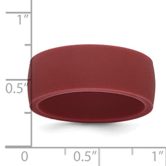 Silicone Dark Red 8.70mm Flat Edge Band