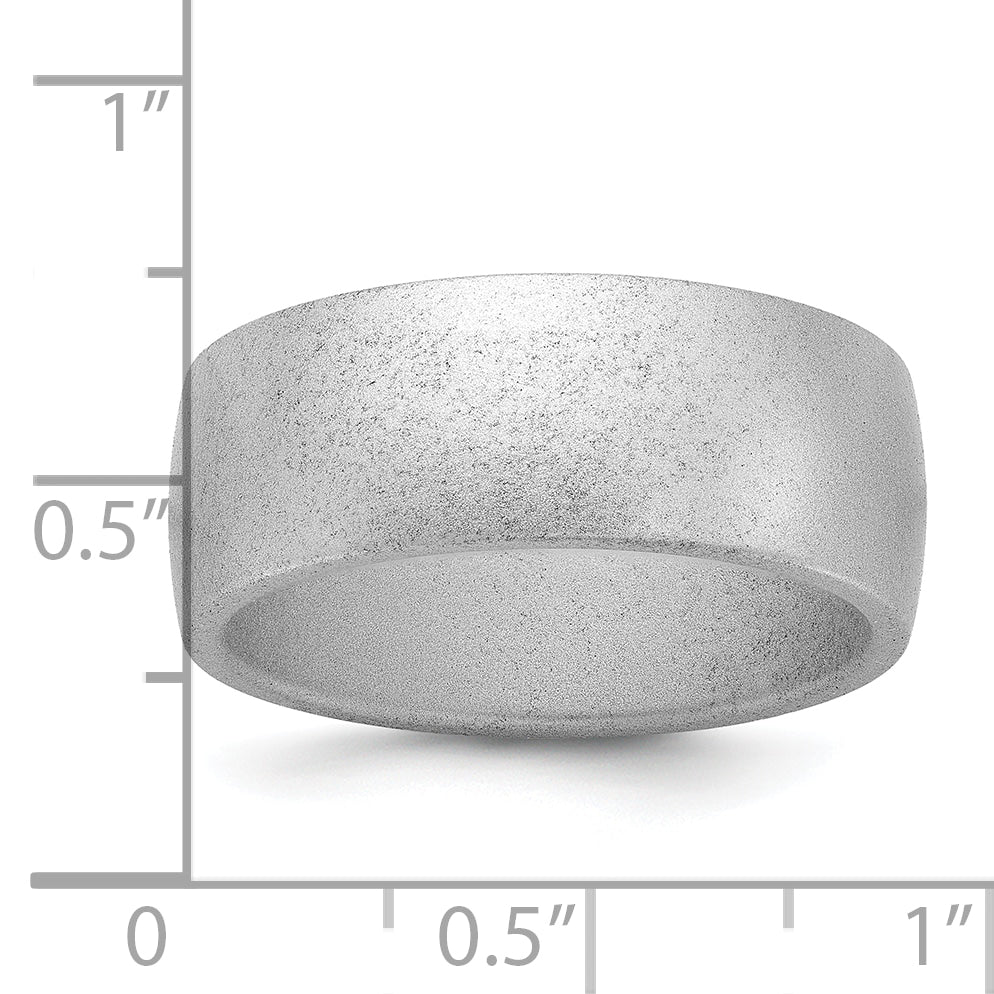 Silicone Metallic Silver 8.70mm Flat Edge Band