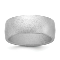 Silicone Metallic Silver 8.70mm Flat Edge Band