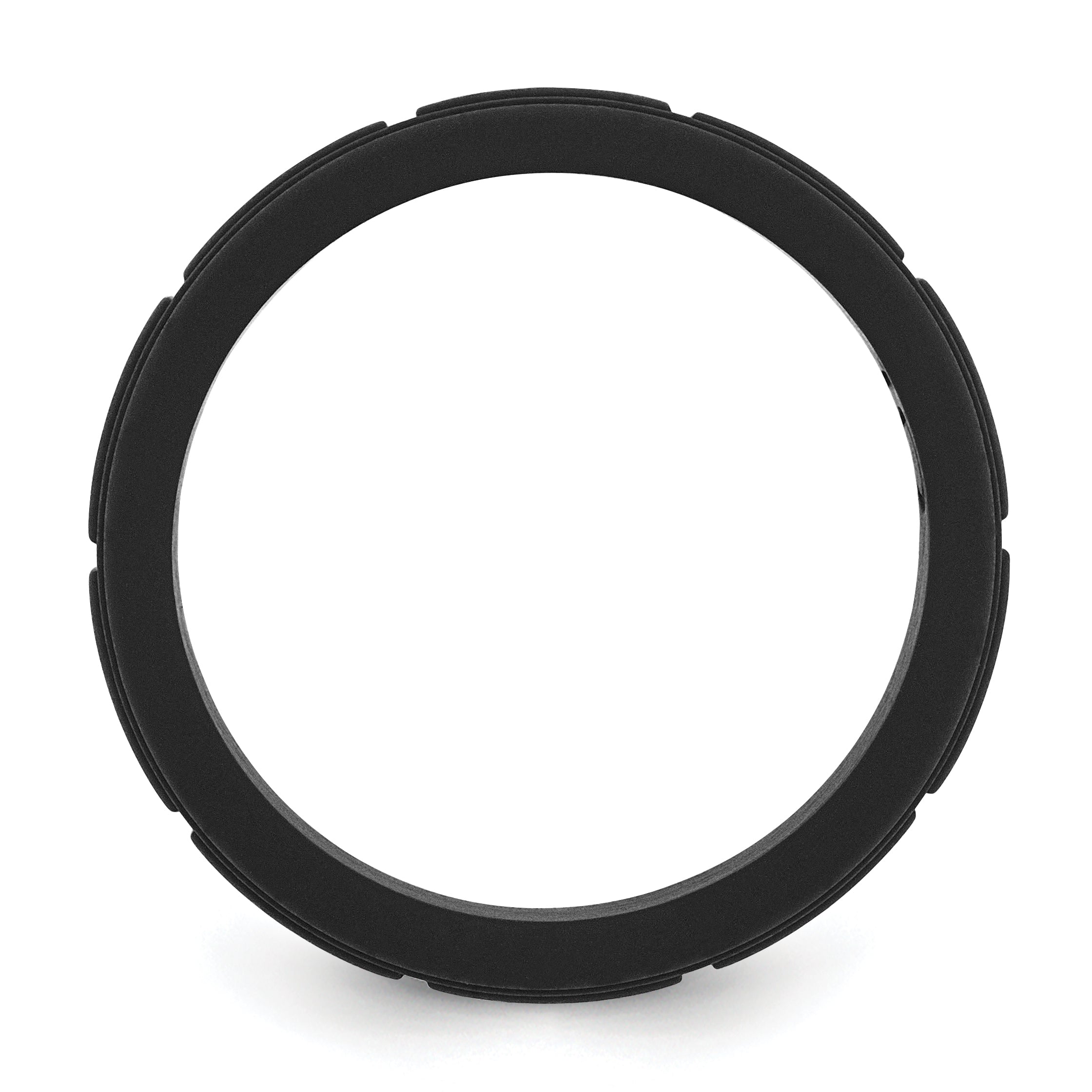 Silicone Black 8mm Grid Pattern Band