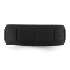 Silicone Black 8mm Grid Pattern Band