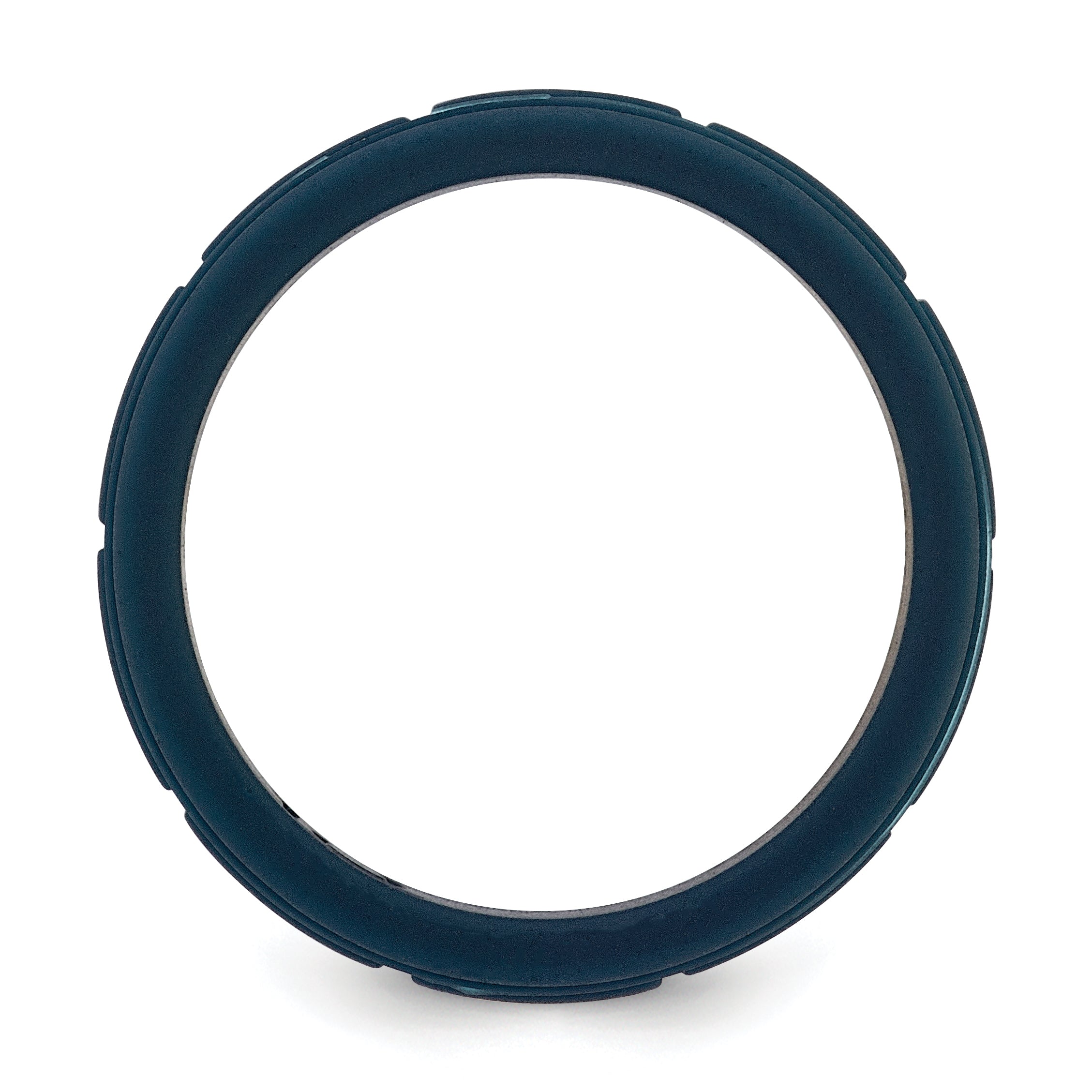 Silicone Dark Blue 8mm Grid Pattern Band