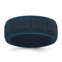 Silicone Dark Blue 8mm Grid Pattern Band