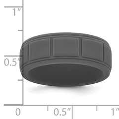 Silicone Dark Gray 8mm Grid Pattern Band