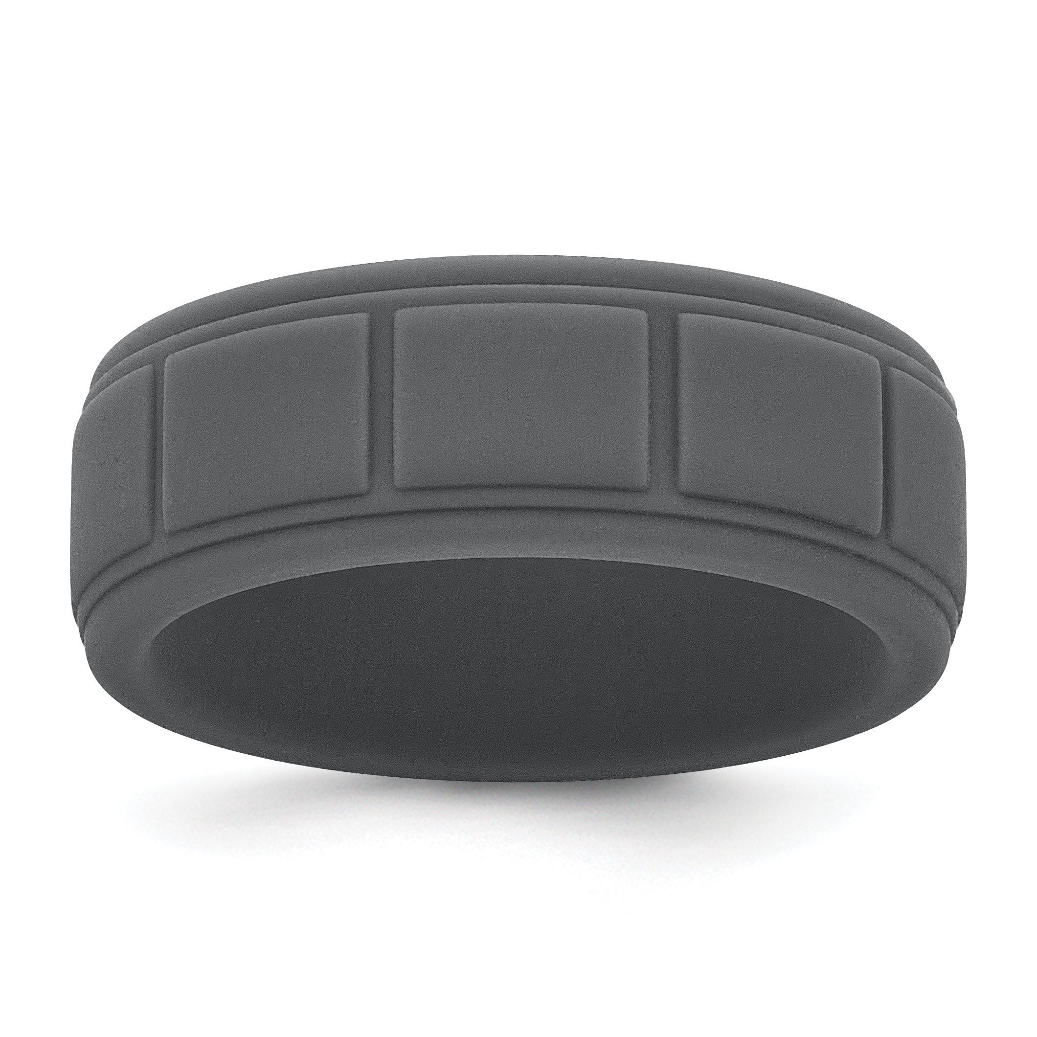 Silicone Dark Gray 8mm Grid Pattern Band