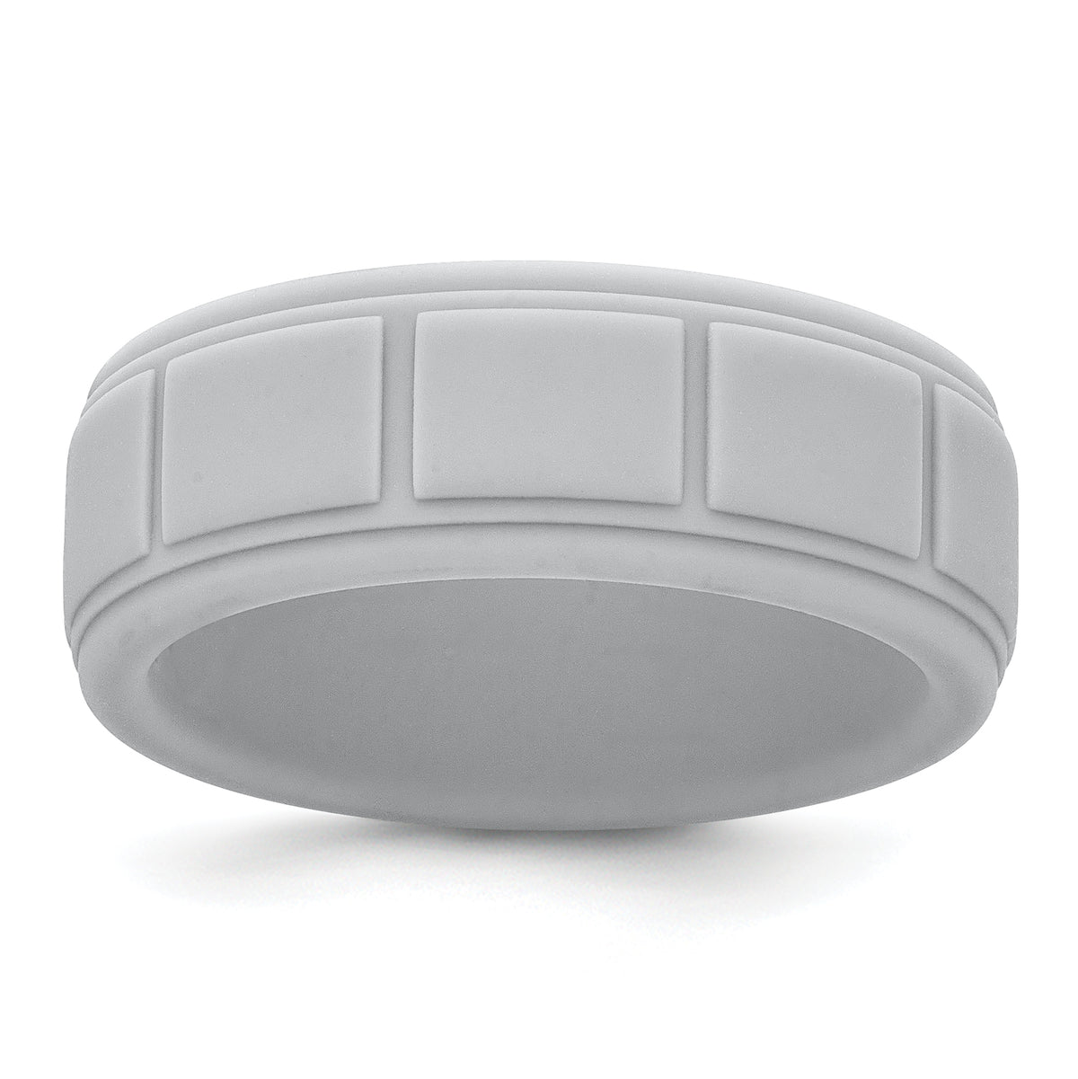 Silicone Light Gray 8mm Grid Pattern Band