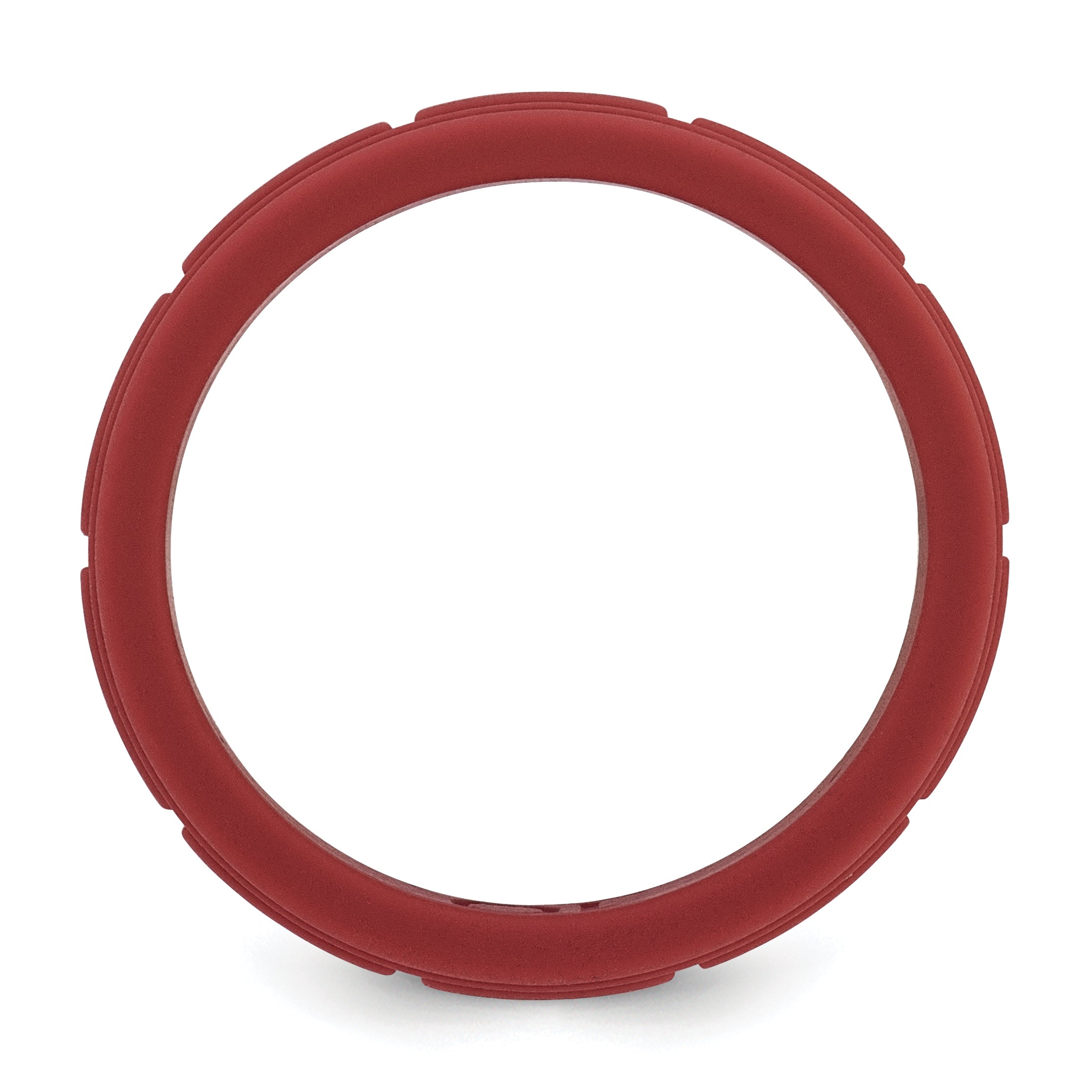 Silicone Dark Red 8mm Grid Pattern Band