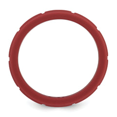 Silicone Dark Red 8mm Grid Pattern Band