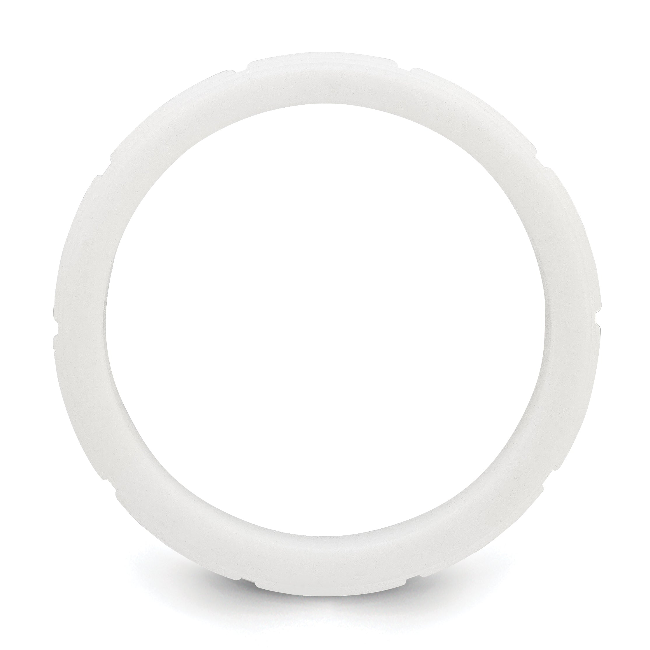 Silicone White 8mm Grid Pattern Band