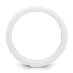 Silicone White 8mm Grid Pattern Band