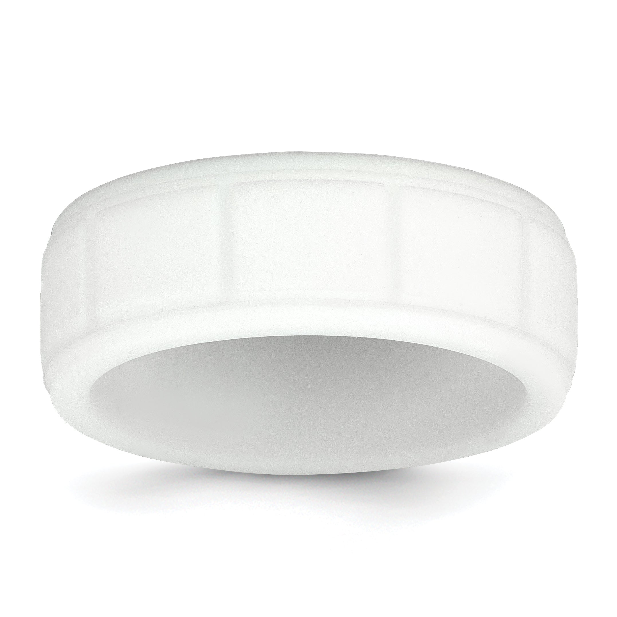 Silicone White 8mm Grid Pattern Band