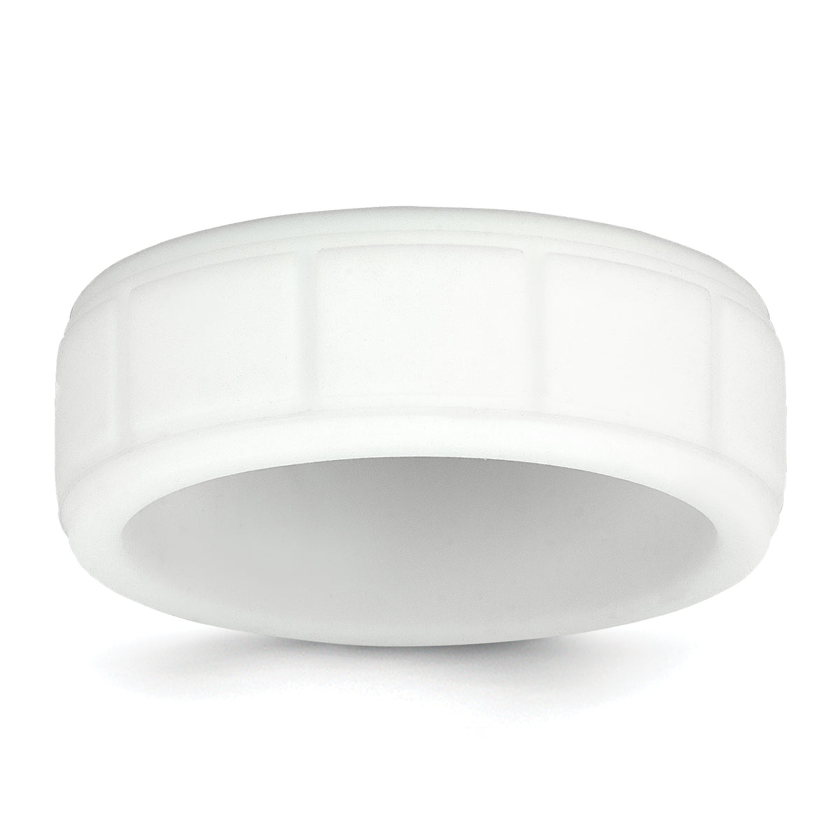 Silicone White 8mm Grid Pattern Band