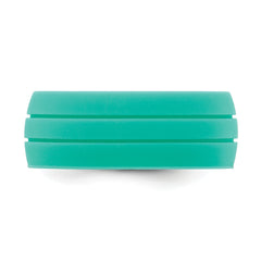 Silicone Aqua Blue 8.50mm Grooved Band