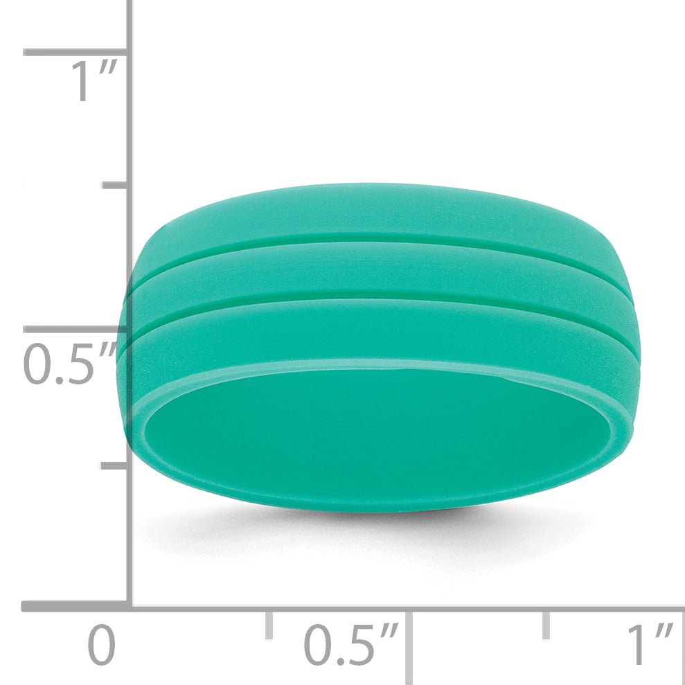 Silicone Aqua Blue 8.50mm Grooved Band