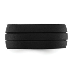 Silicone Black 8.50mm Grooved Band