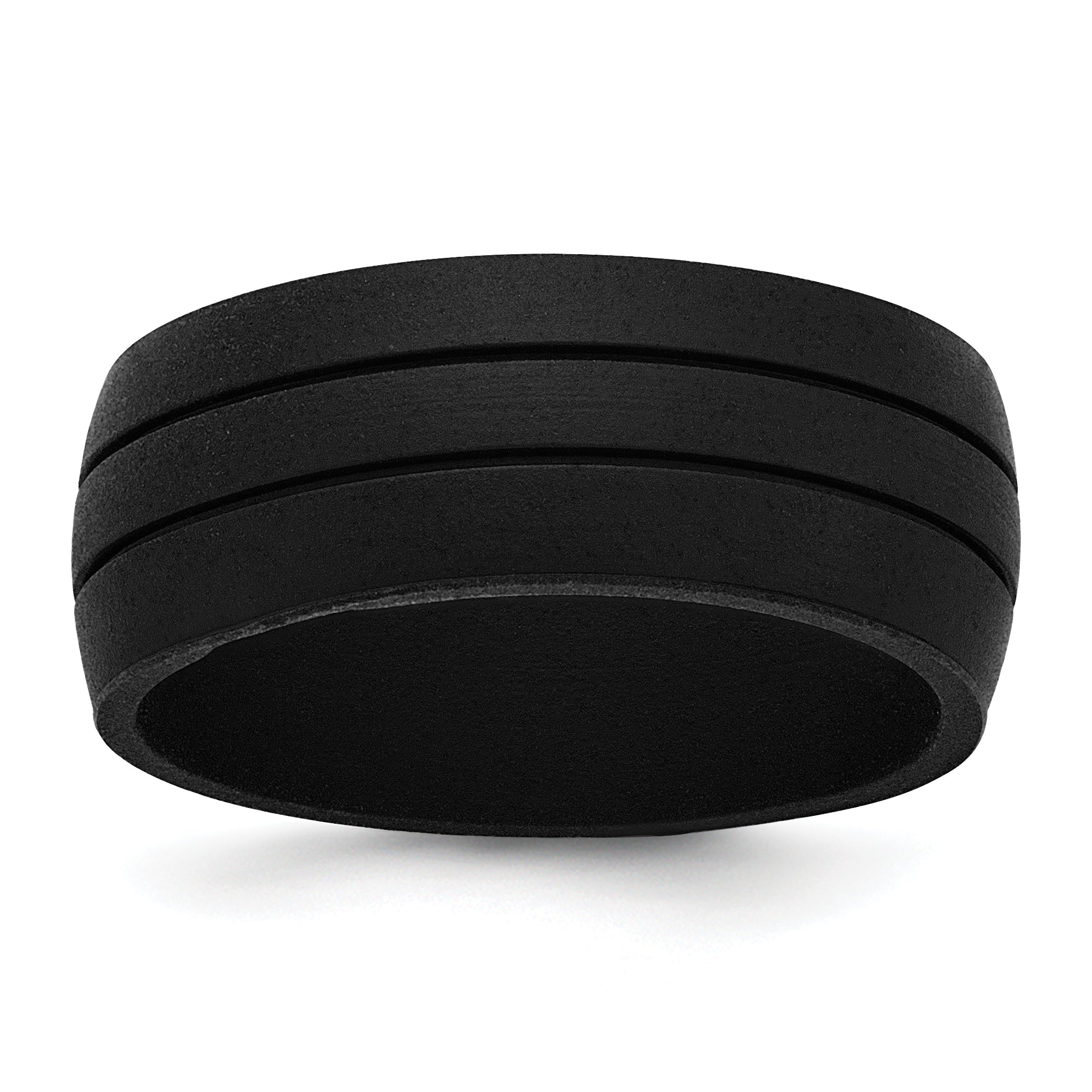 Silicone Black 8.50mm Grooved Band