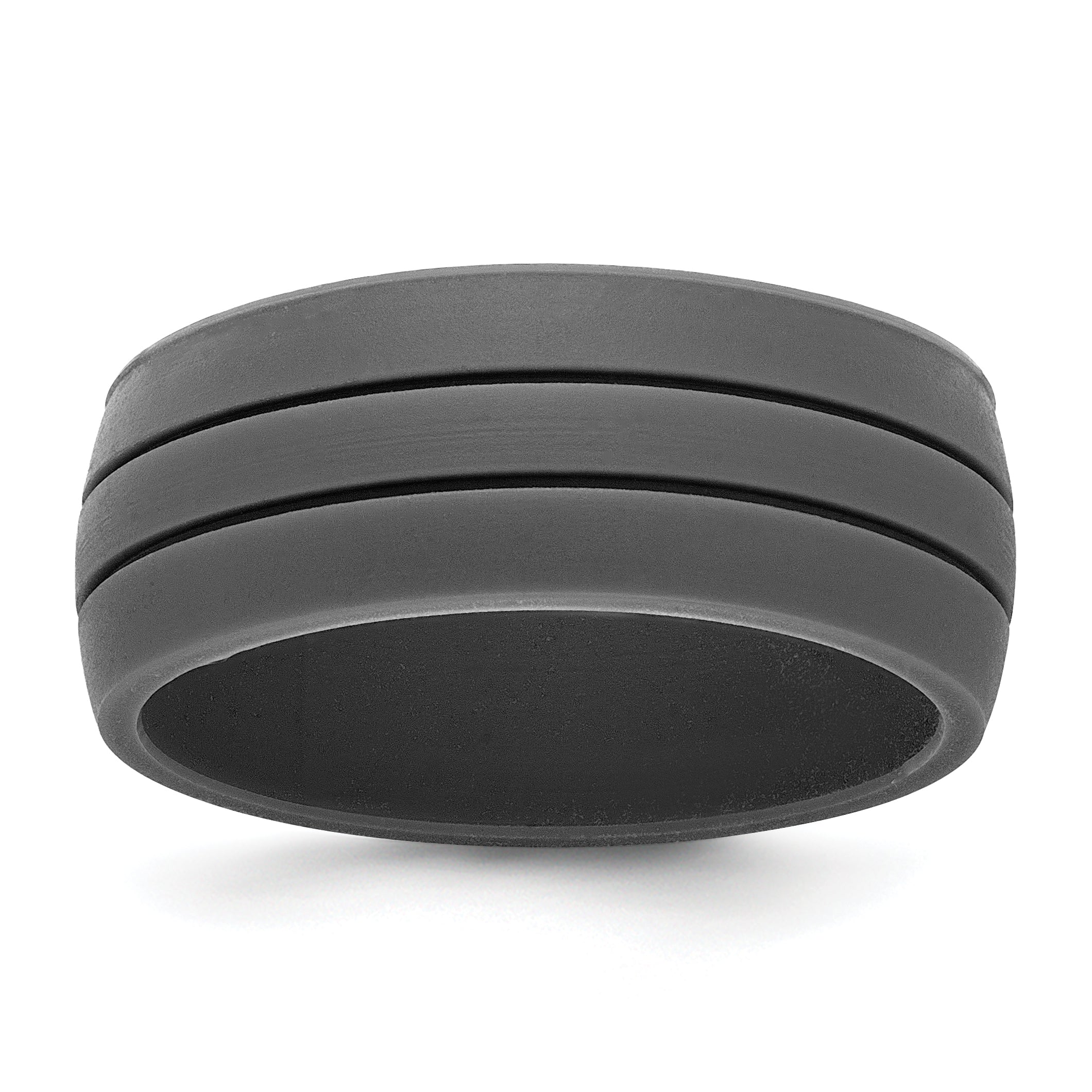 Silicone Dark Gray 8.50mm Grooved Band