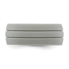 Silicone Light Gray 8.50mm Grooved Band