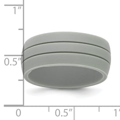 Silicone Light Gray 8.50mm Grooved Band