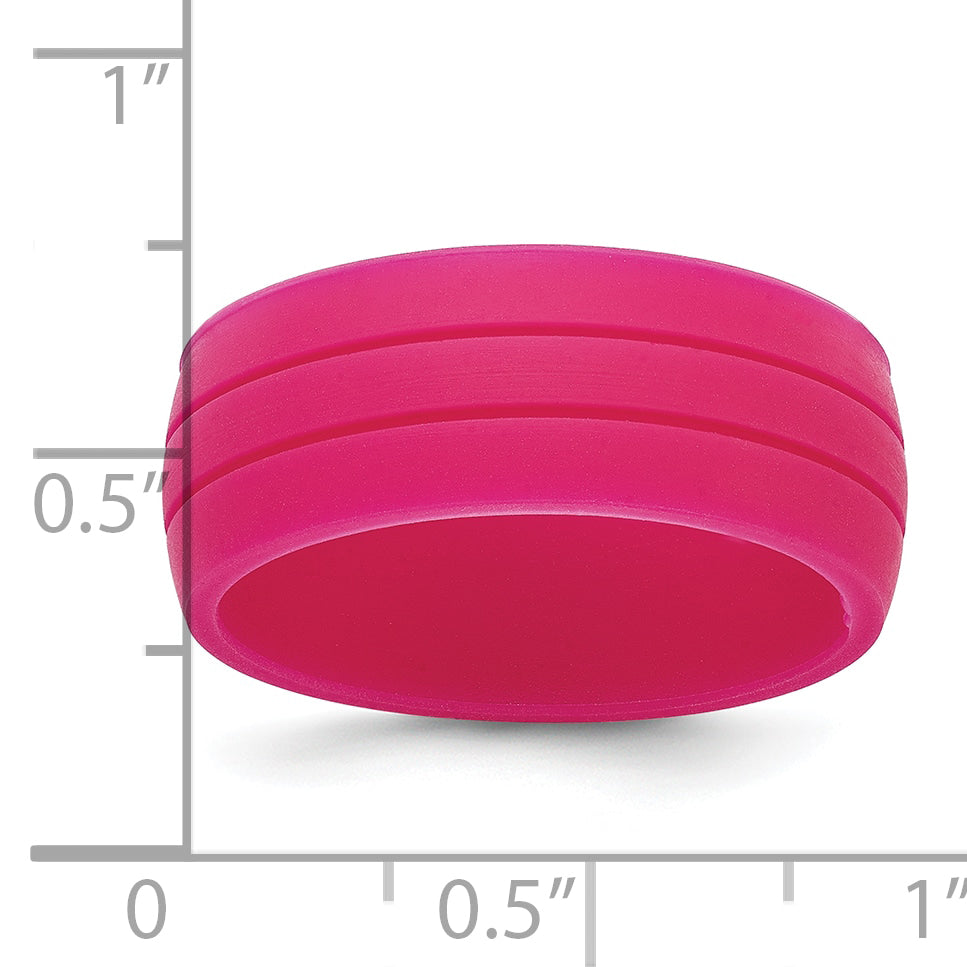 Silicone Fuchsia 8.50mm Grooved Band