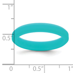 Silicone Aqua Blue 4mm Ridged Edge Band