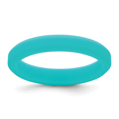 Silicone Aqua Blue 4mm Ridged Edge Band