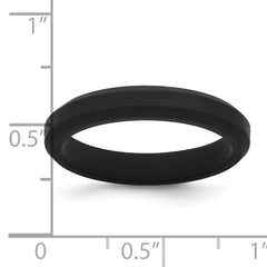 Silicone Black 4mm Ridged Edge Band