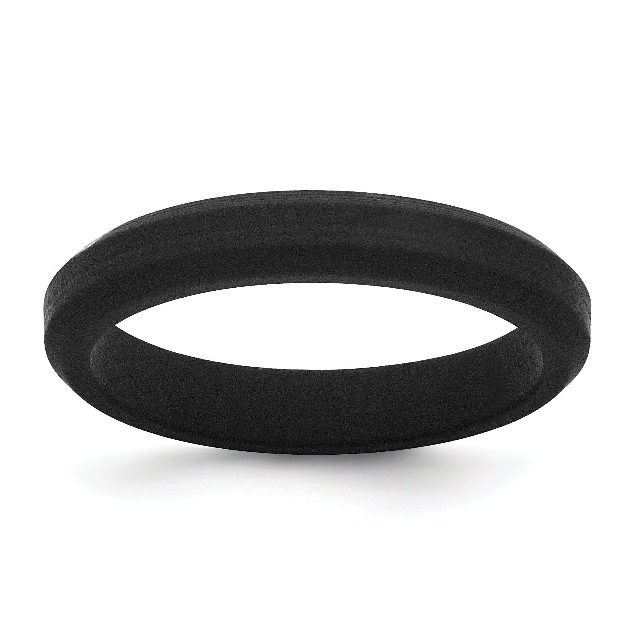 Silicone Black 4mm Ridged Edge Band