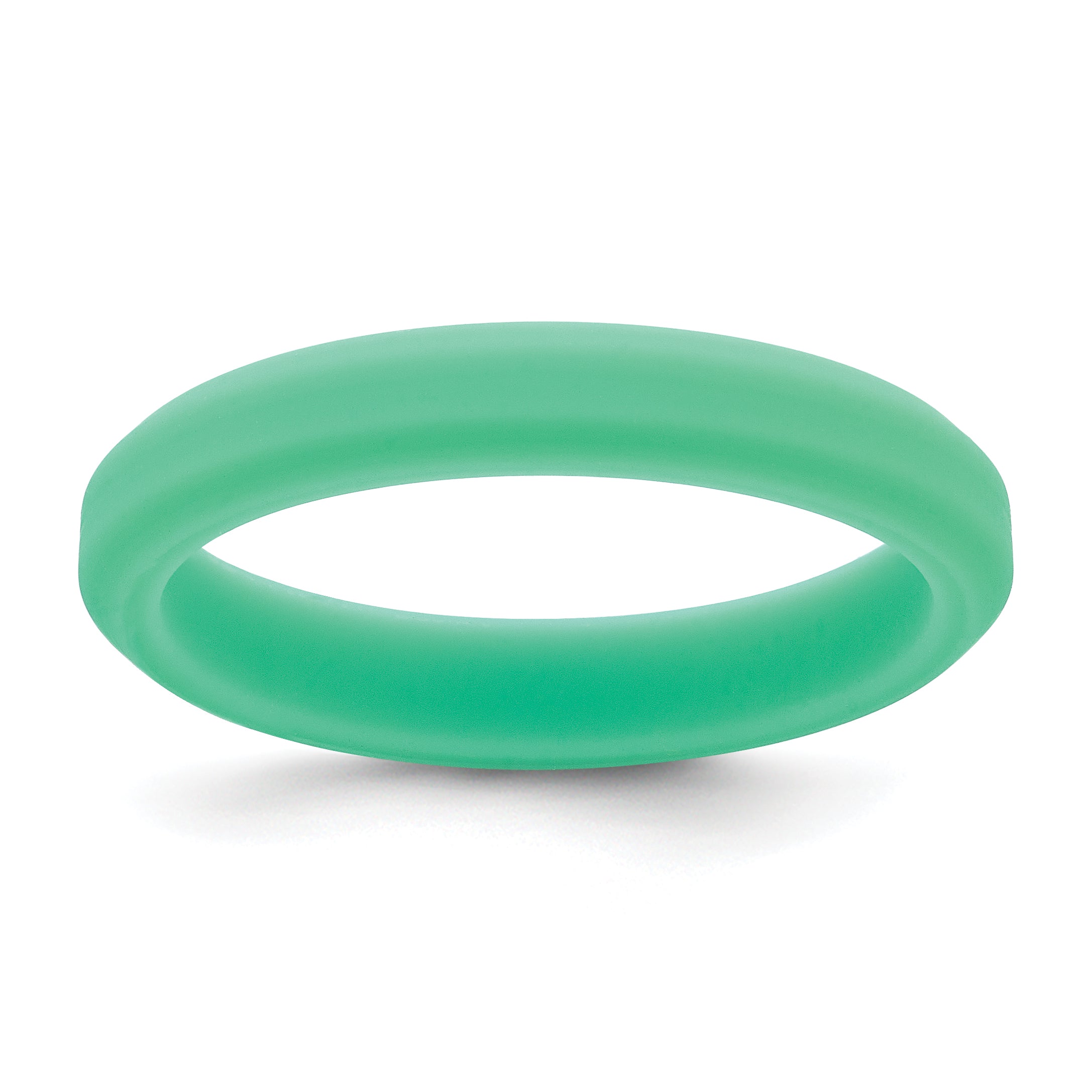 Silicone Mint Green 4mm Ridged Edge Band