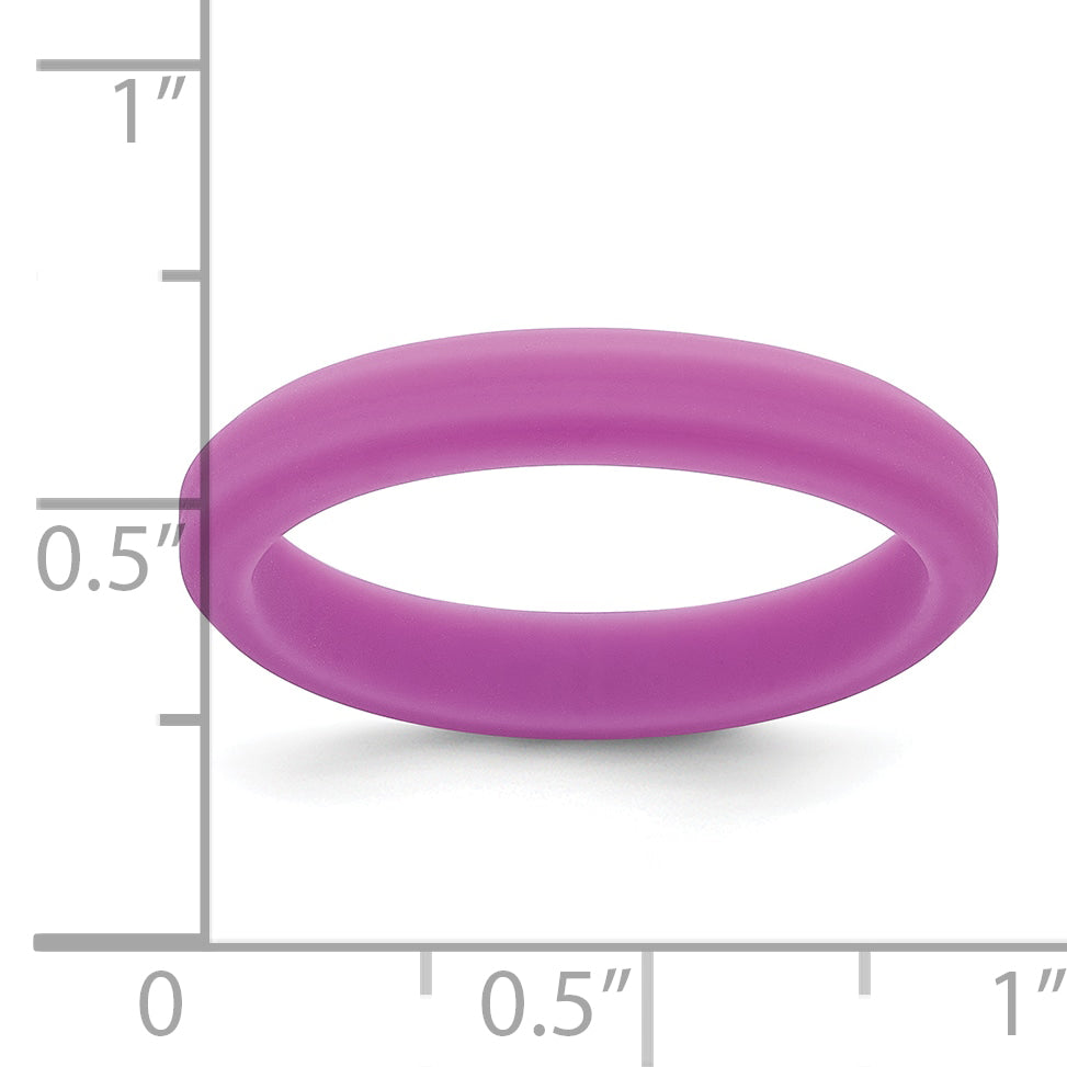 Silicone Purple 4mm Ridged Edge Band