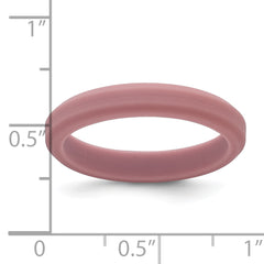 Silicone Rose Pink 4mm Ridged Edge Band