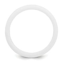 Silicone White 4mm Ridged Edge Band