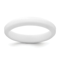 Silicone White 4mm Ridged Edge Band