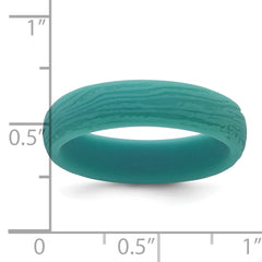 Silicone Steel Blue 5.70mm Wood Grain Pattern Band