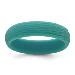 Silicone Steel Blue 5.70mm Wood Grain Pattern Band