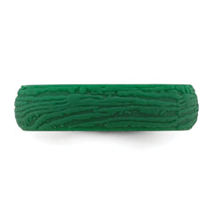 Silicone Hunter Green 5.70mm Wood Grain Pattern Band