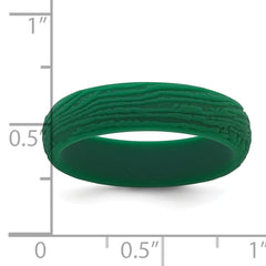 Silicone Hunter Green 5.70mm Wood Grain Pattern Band