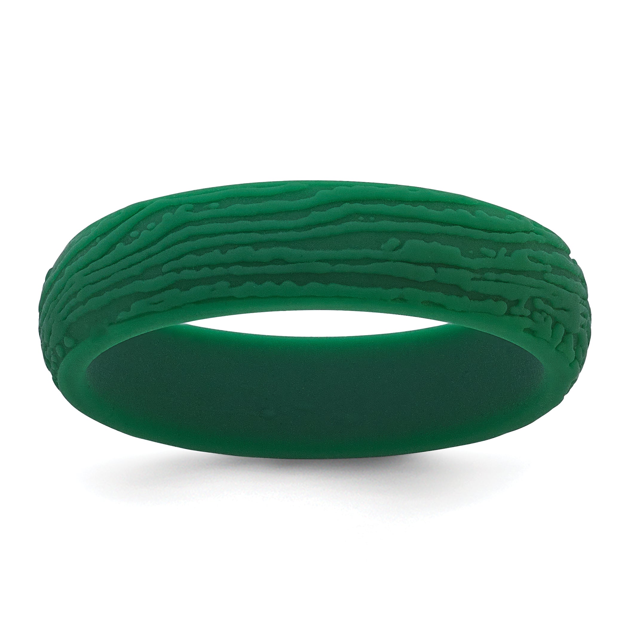 Silicone Hunter Green 5.70mm Wood Grain Pattern Band