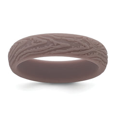 Silicone Light Brown 5.70mm Wood Grain Pattern Band