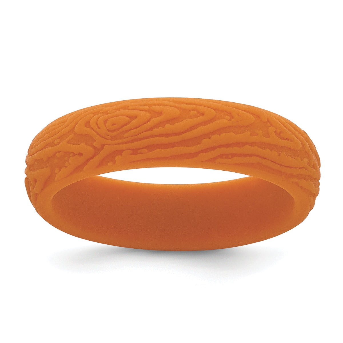 Silicone Pumpkin Orange 5.70mm Wood Grain Pattern Band