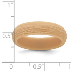 Silicone Sand/Tan 5.70mm Wood Grain Pattern Band