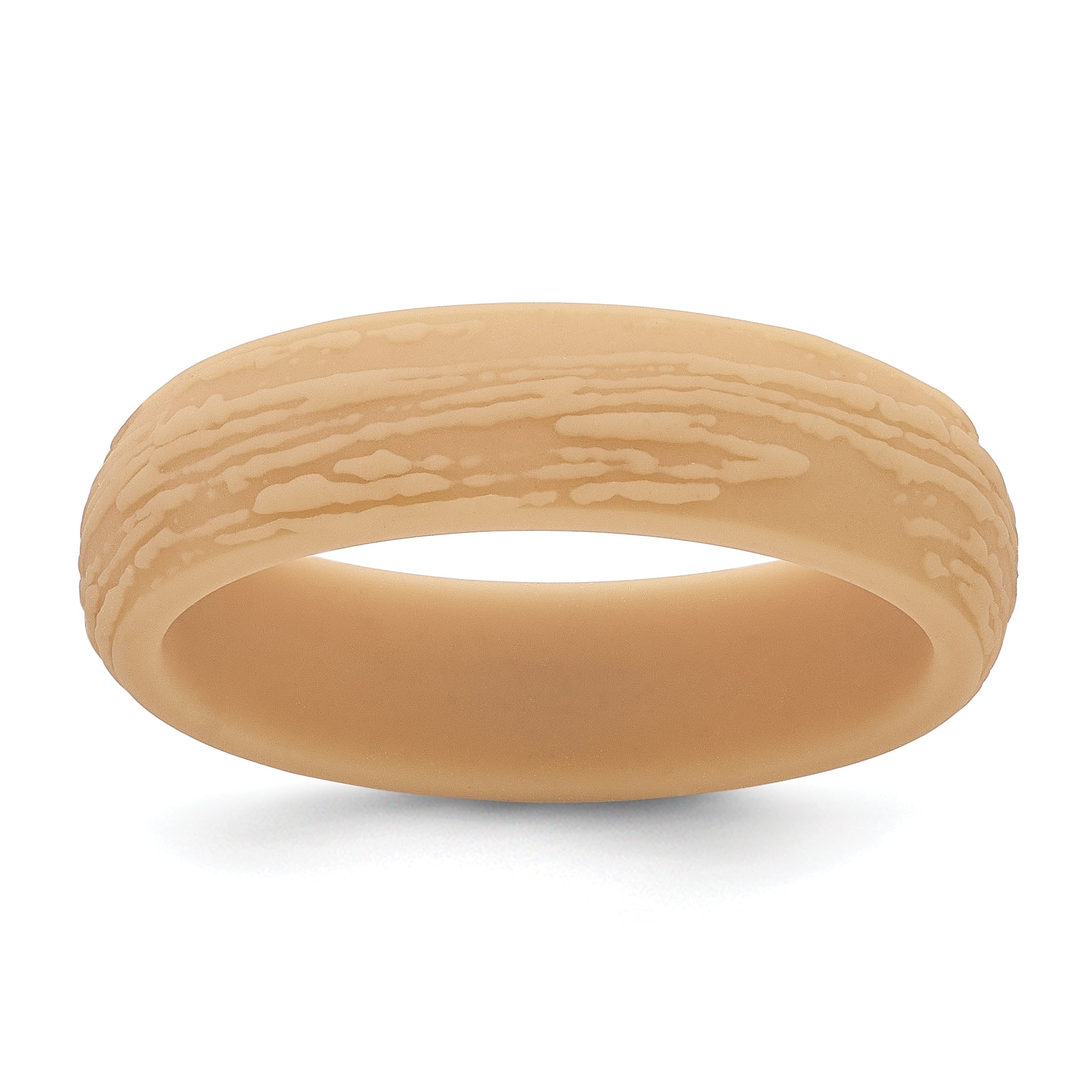 Silicone Sand/Tan 5.70mm Wood Grain Pattern Band