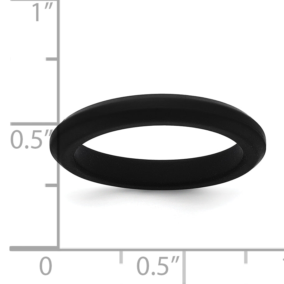 Silicone Black 3mm Round Band