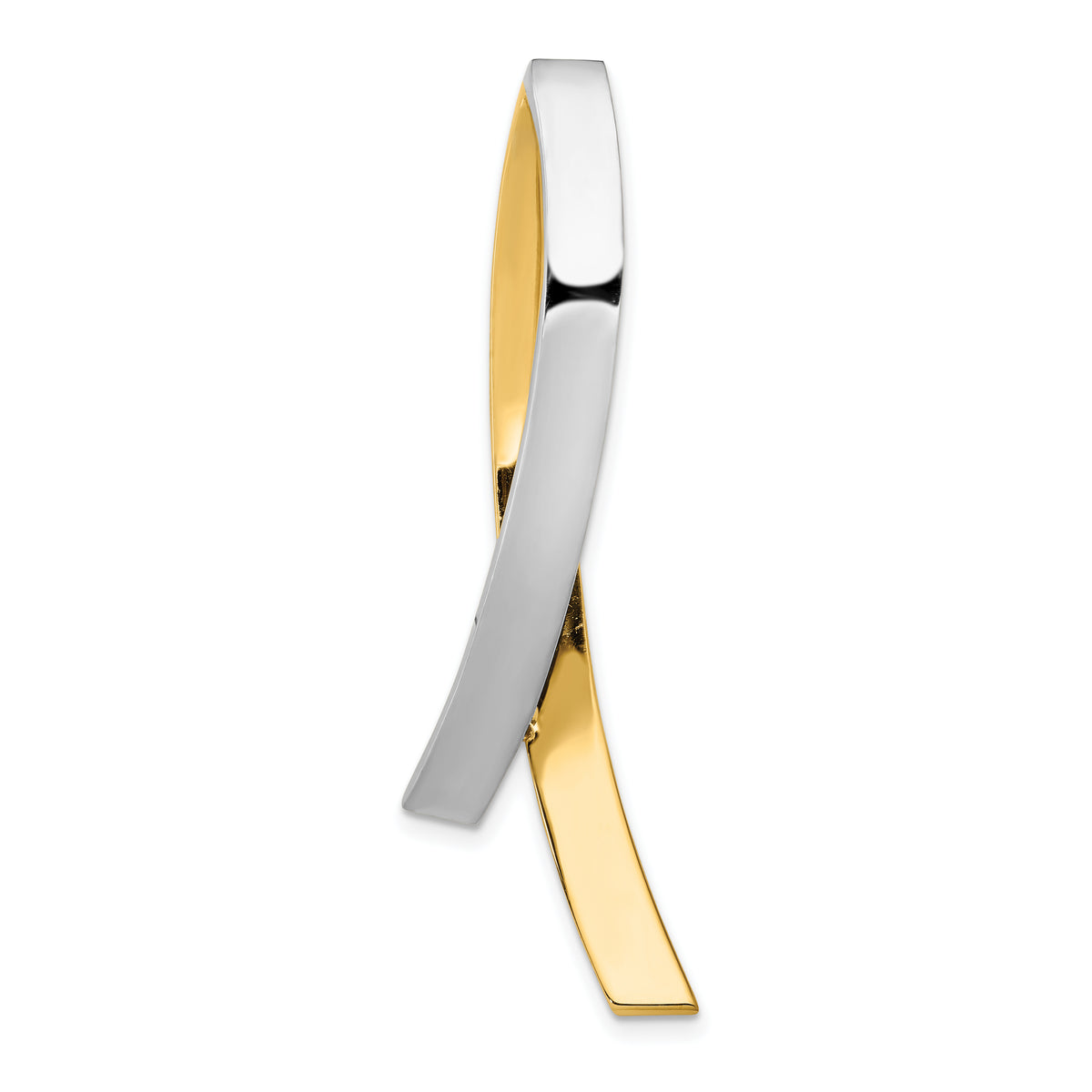 14k Two-tone Contemporary Slide