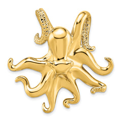 14K Polished and Textured Octopus Slide