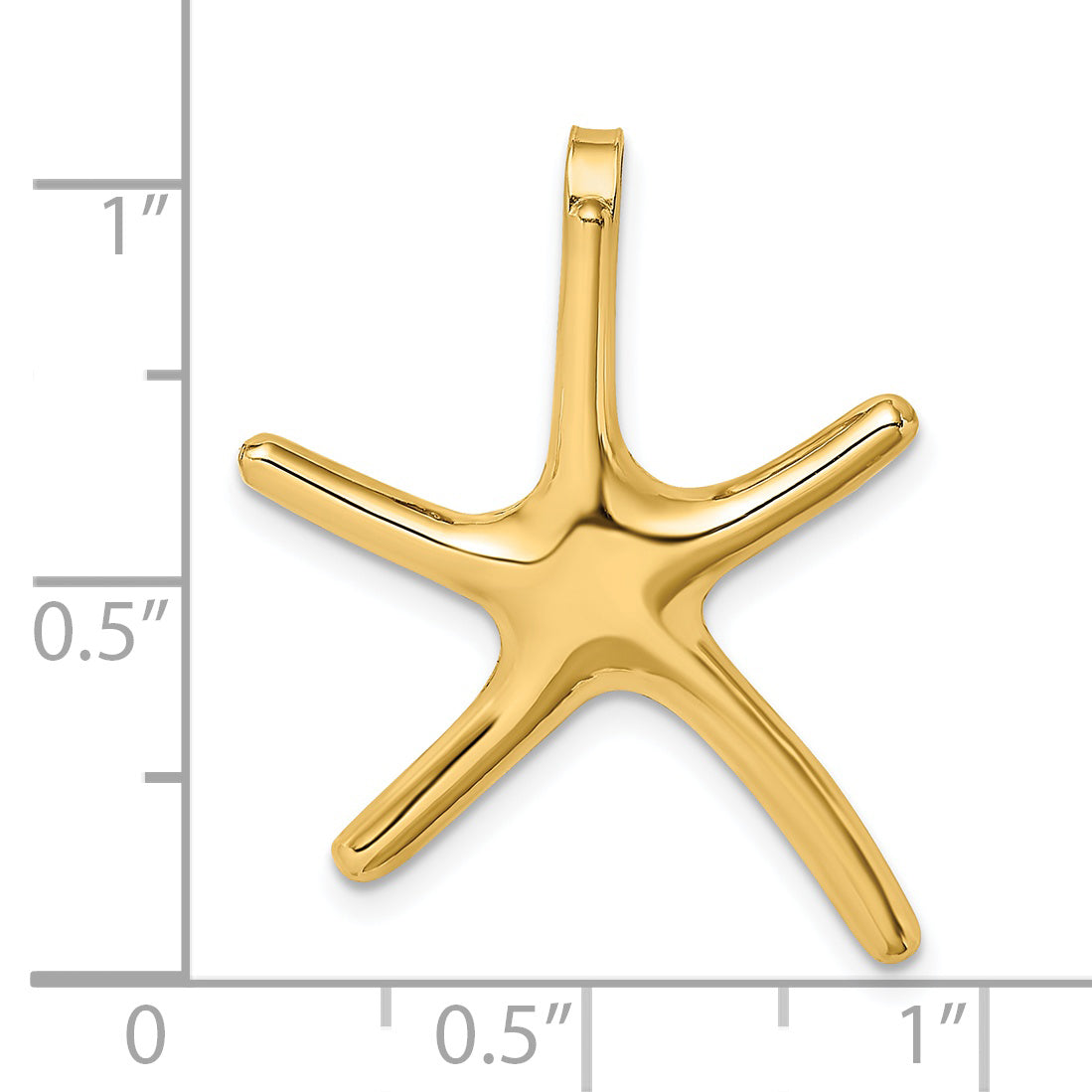 14K Polished Starfish Chain Slide