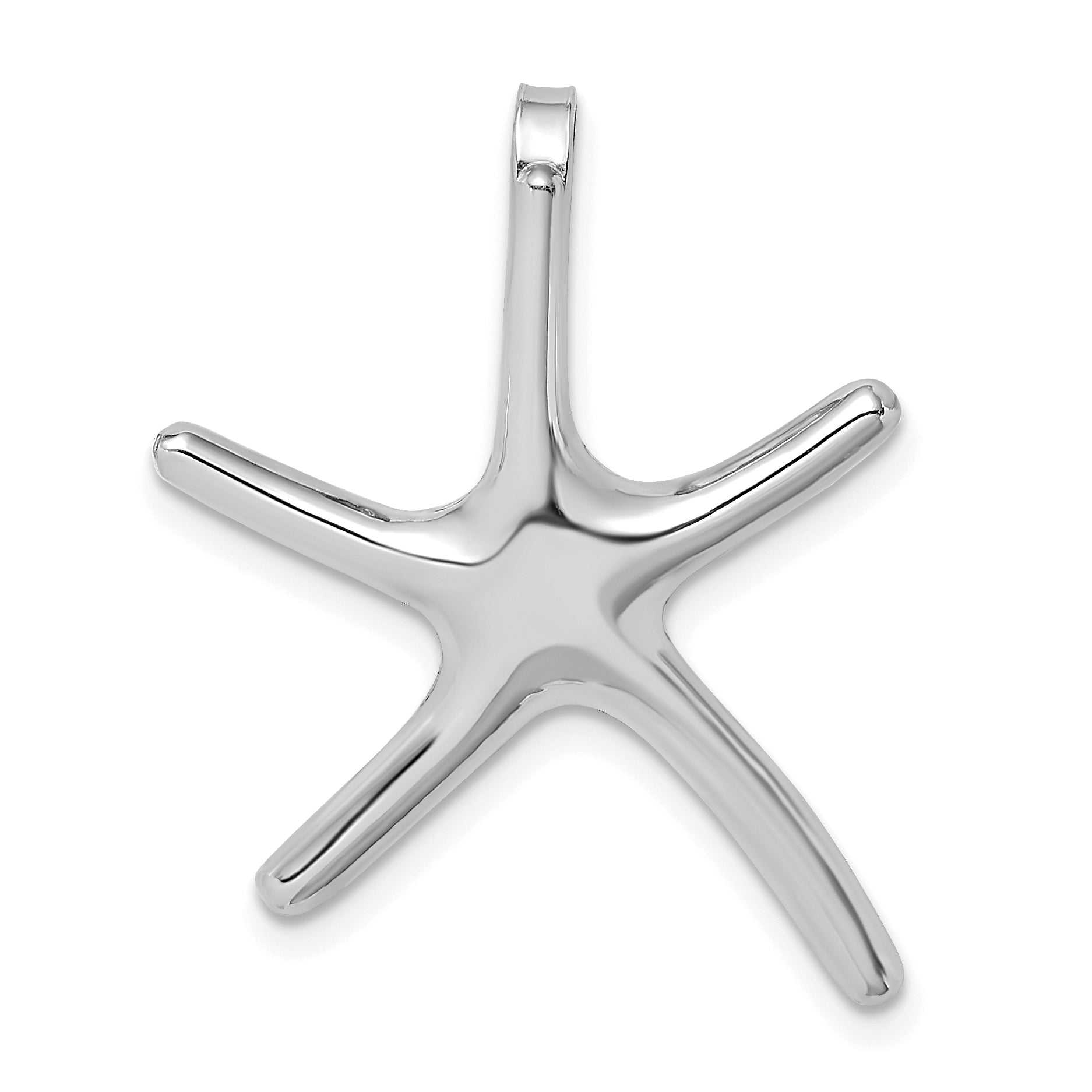 14K White Gold Starfish Chain Slide