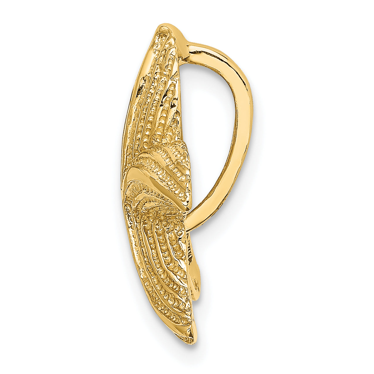 14K Polished and Textured Starfish Slide