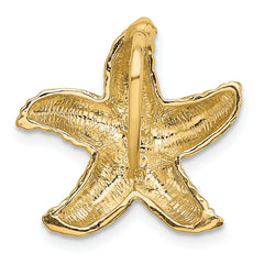 14K Polished and Textured Starfish Slide