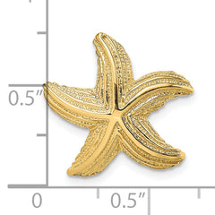 14K Polished and Textured Starfish Slide